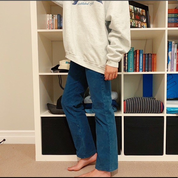 VINTAGE OLD NAVY TEAL CORDUROY PANTS - Picture 2 of 7